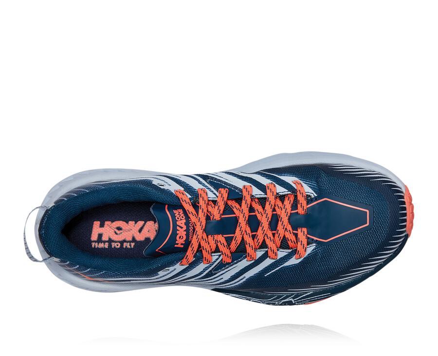 Hoka One One Trainers Womens Navy/White - Speedgoat 4 - 87915YTPB